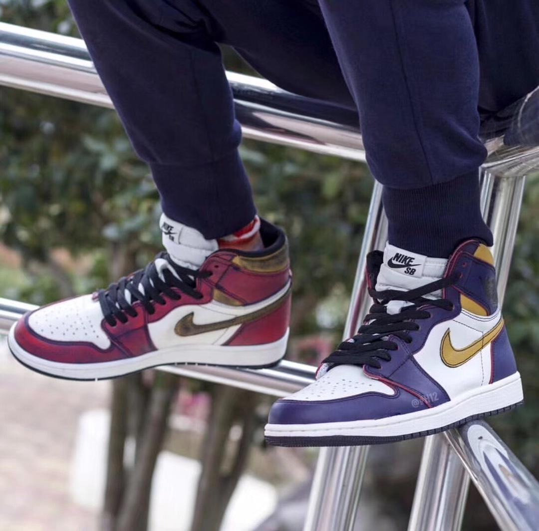 2020 Air Jordan 1 x Dunk SB Lakers Versions - Click Image to Close